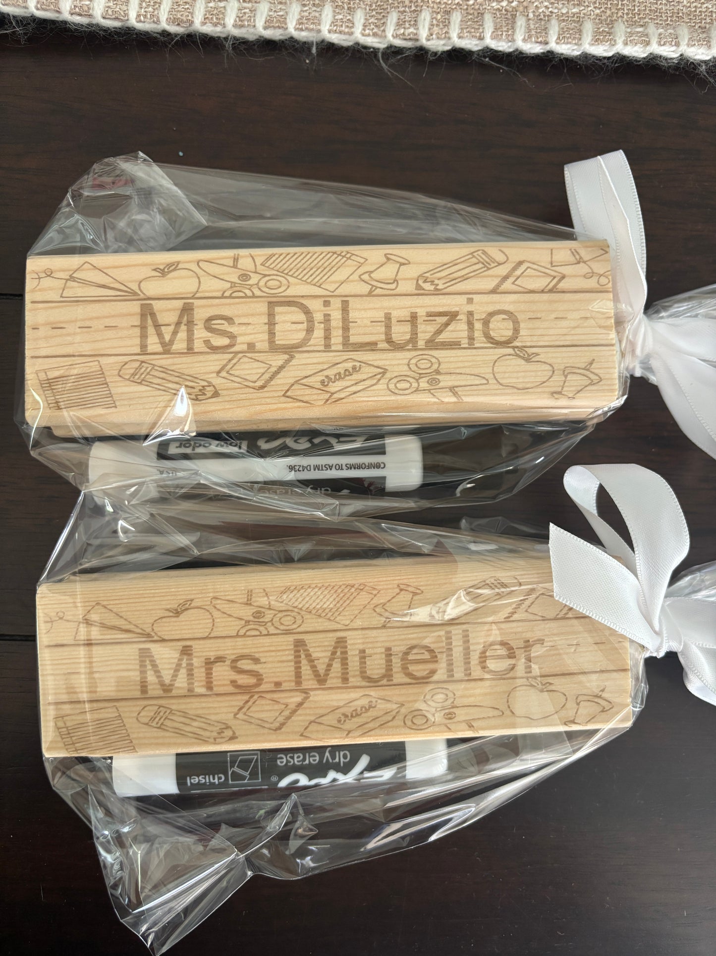 Laser engraved personalized dry erase eraser