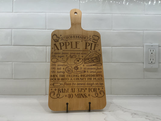 Apple pie recipe cutting board
