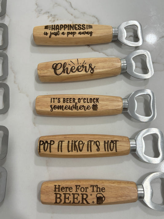 Laser engraved bottle opener