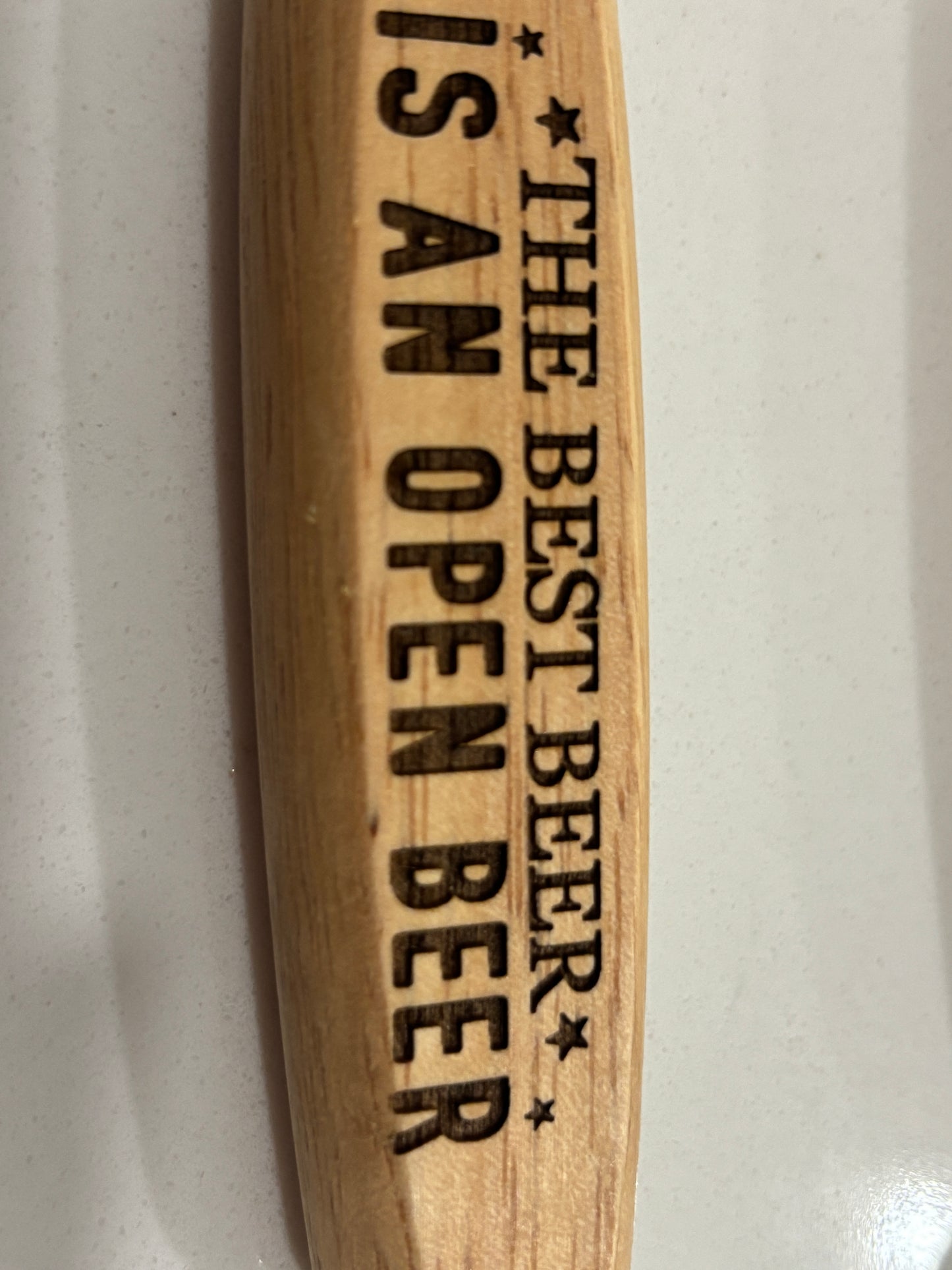Laser engraved bottle opener