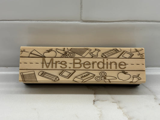 Laser engraved personalized dry erase eraser