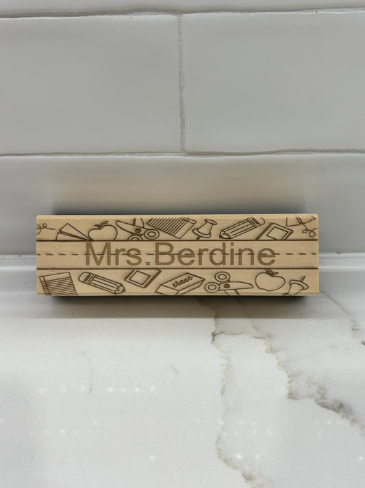 Laser engraved personalized dry erase eraser